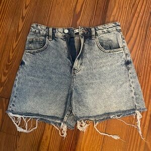 Zara acid wash denim shorts